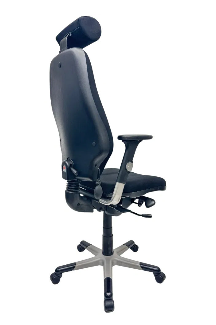 Refurbished Bureaustoel RH Logic 4 met Hoofdsteun Zwart