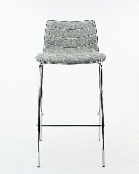 Workliving Verona Barkruk 75 cm - Wolvilt Fenice 455 zachtgroen - frame zwart - Workliving - Hoge Barkrukken- Workliving