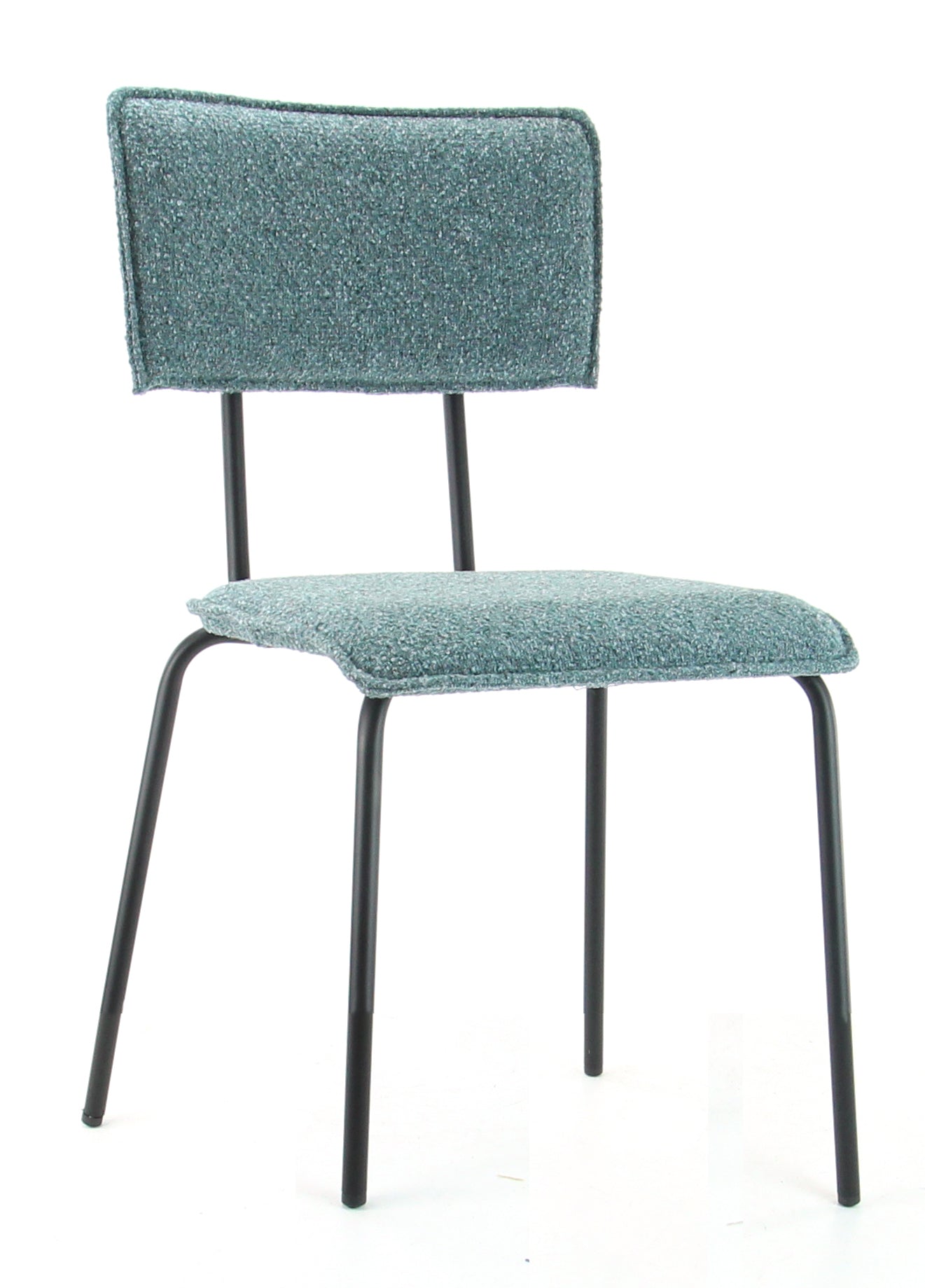 Workliving Eetkamerstoel Bo Society - Boucle Petrol - Workliving - Bouclé eetkamerstoelen- Workliving