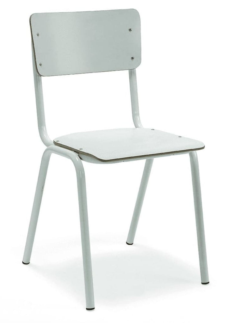 Workliving School Eetkamerstoel - Houten Design Wit - Workliving - Houten eetkamerstoelen- Workliving