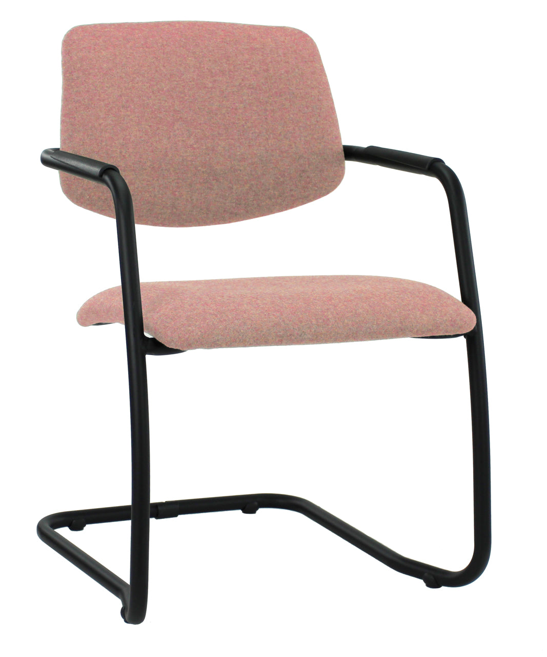 Workliving meeting chair X5 - Sleedeframe - Wolvilt Fenice 152 Soft pink - Frame Black