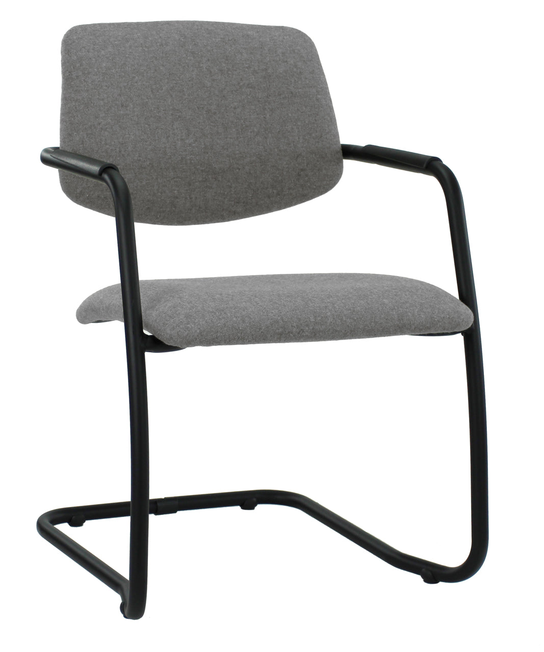 Workliving Vergaderstoel X5 - Sledeframe - Wolvilt Fenice 602 middengrijs - frame zwart - Workliving - Vergaderstoelen- Workliving