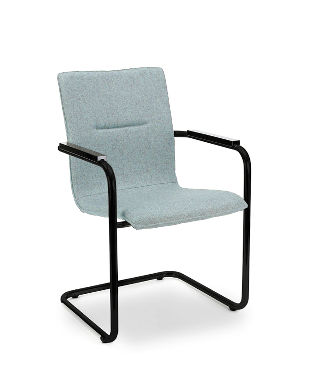 Workliving Vergaderstoel X6 - Sledeframe - Wolvilt Fenice 351 zachtblauw - frame zwart - Workliving - Vergaderstoelen- Workliving
