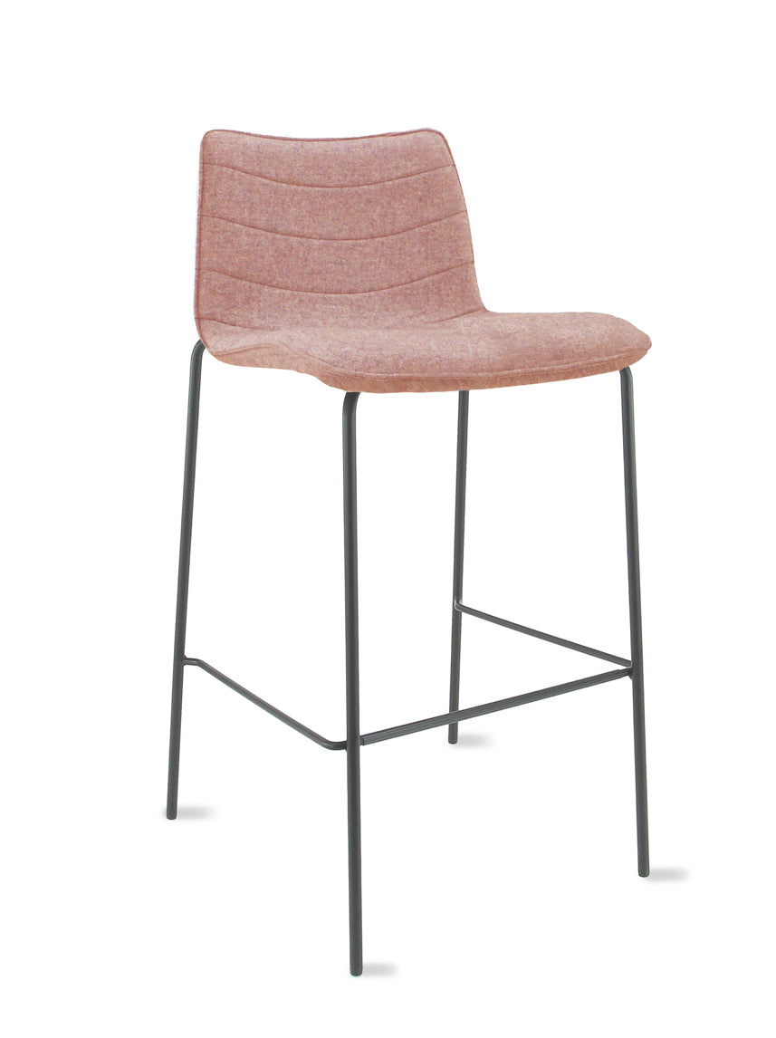 Werkliving Verona Bar stool 75 cm - Wolvilt Fenice 152 Soft pink - Frame Black