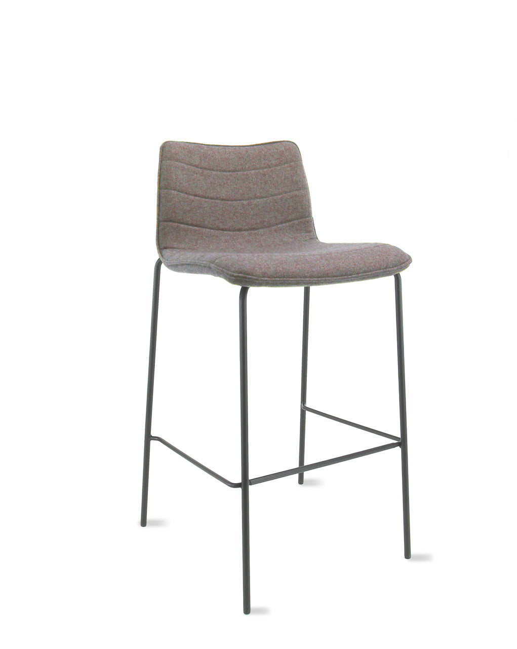 Workliving Verona Barkruk 75 cm - Wolvilt Fenice 511 lichtbruin - frame zwart - Workliving - Hoge Barkrukken- Workliving