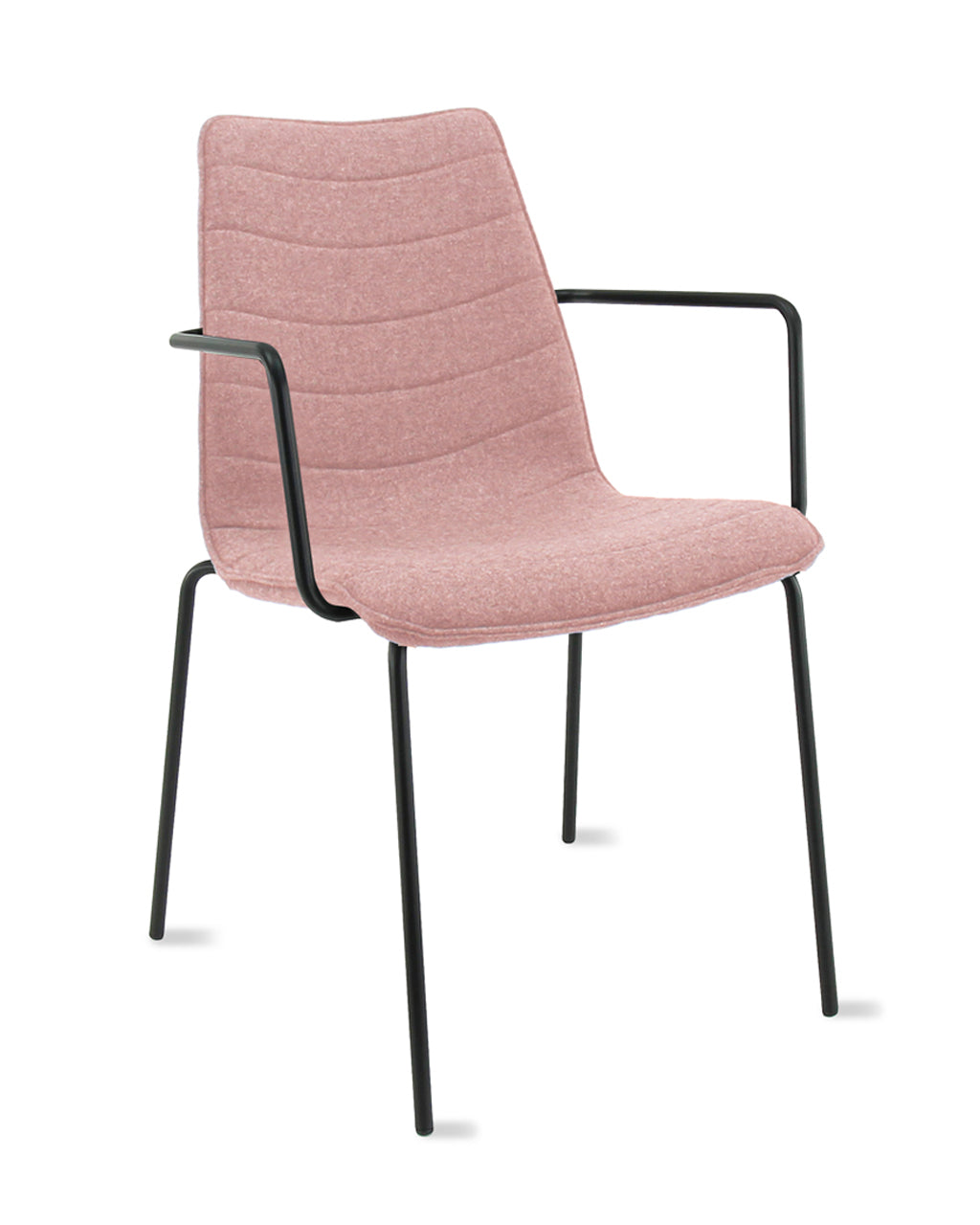 Werkliving Verona Dining room chair / meeting chair - With armrests - Wolvilt Fenice 152 Soft pink - Frame Black