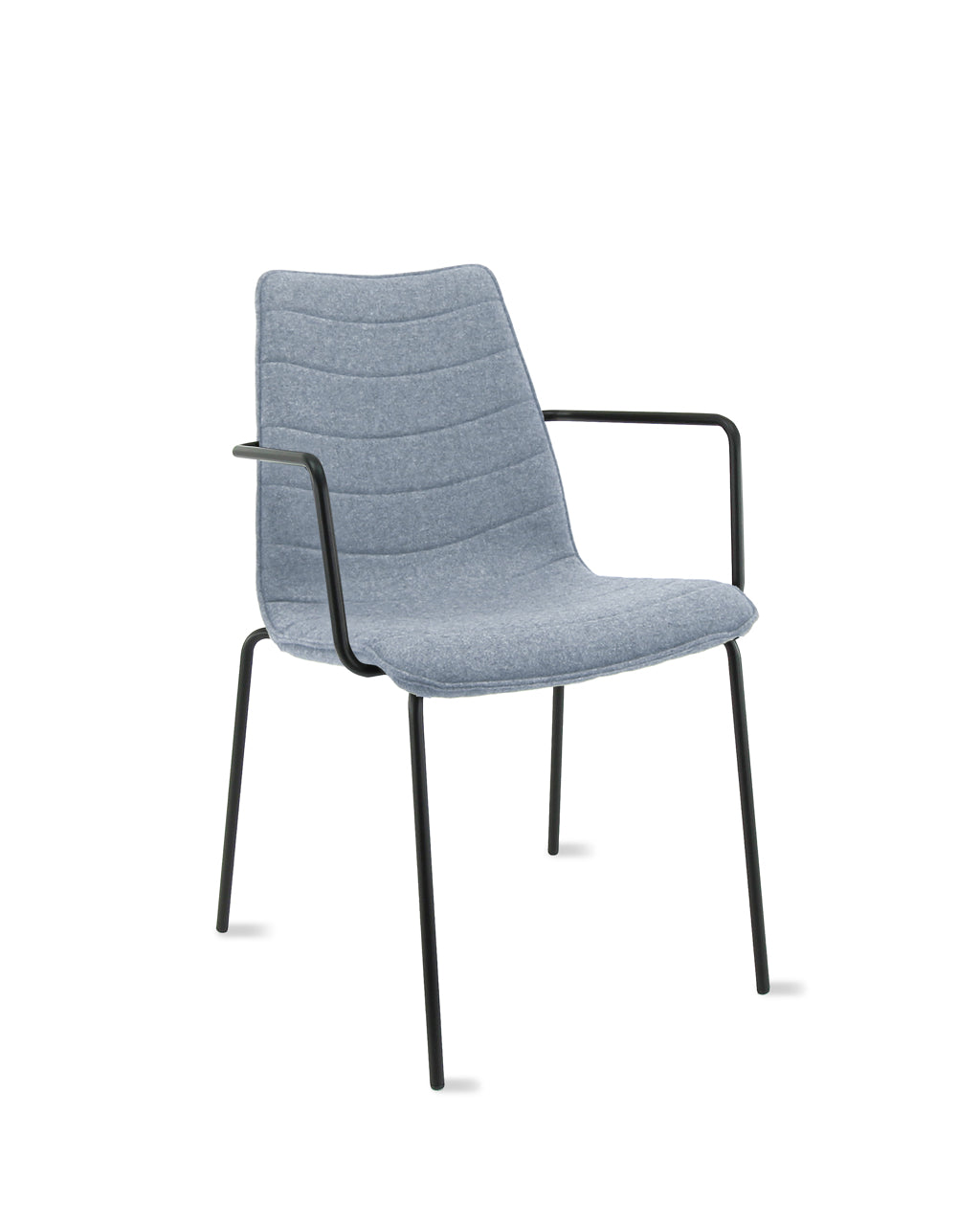 Workliving Verona Eetkamerstoel / Vergaderstoel - Met Armleuningen - Wolvilt Fenice 351 zachtblauw - frame zwart - Workliving - Wolvilt eetkamerstoelen- Workliving