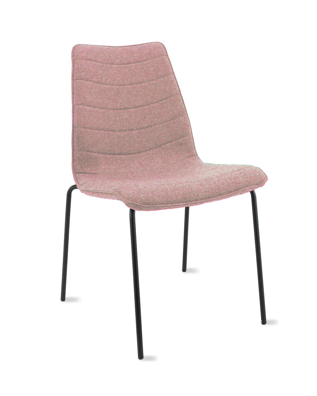 Werkliving Verona Dining room chair / Meeting chair - Wolvilt Fenice 152 Soft pink - Frame Black