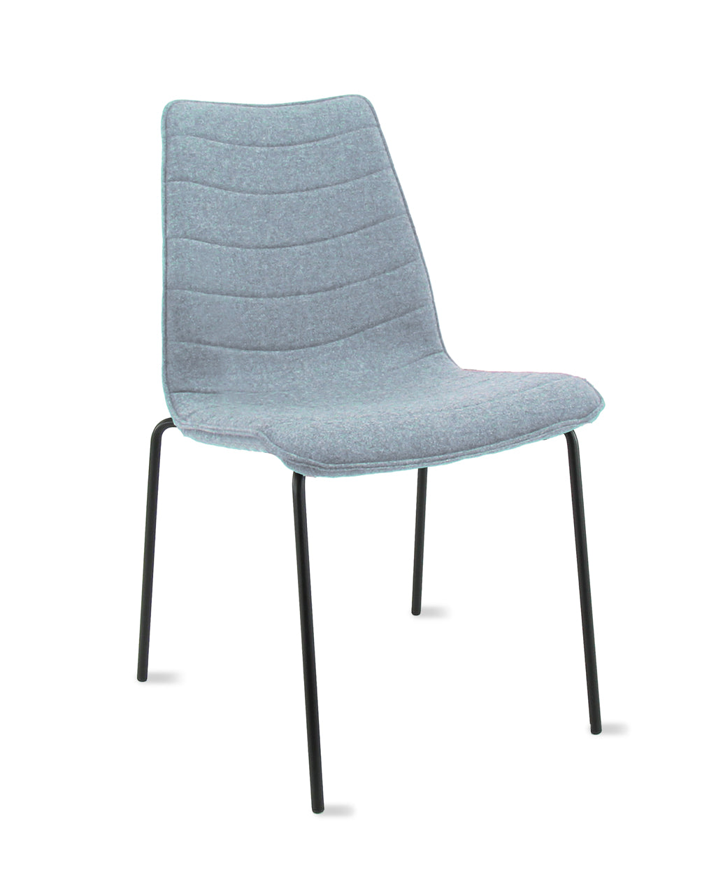 Workliving Verona Eetkamerstoel / Vergaderstoel - Wolvilt Fenice 351 zachtblauw - frame zwart - Workliving - Wolvilt eetkamerstoelen- Workliving