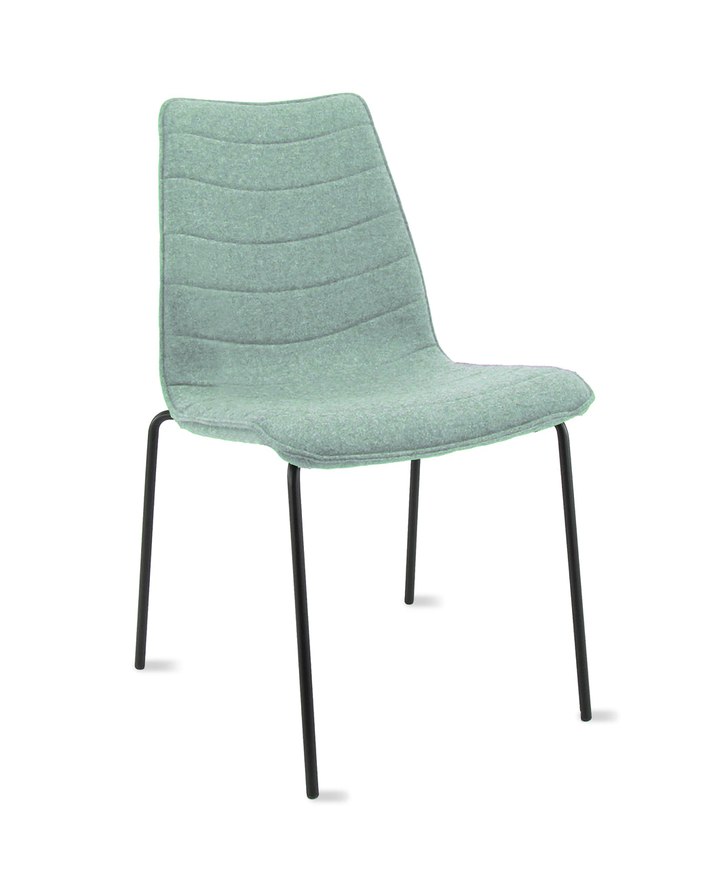 Workliving Verona Eetkamerstoel / Vergaderstoel - Wolvilt Fenice 455 zachtgroen - frame zwart - Workliving - Wolvilt eetkamerstoelen- Workliving