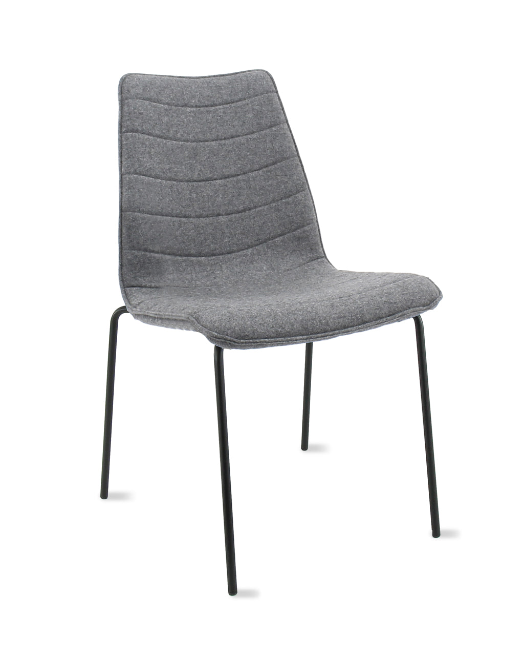 Workliving Verona Eetkamerstoel / Vergaderstoel - Wolvilt Fenice 602 Middengrijs - frame zwart - Workliving - Wolvilt eetkamerstoelen- Workliving