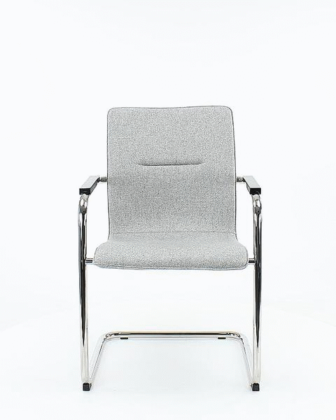 Workliving Vergaderstoel X6 - Sledeframe - Wolvilt Fenice 511 lichtbruin - frame zwart - Workliving - Vergaderstoelen- Workliving