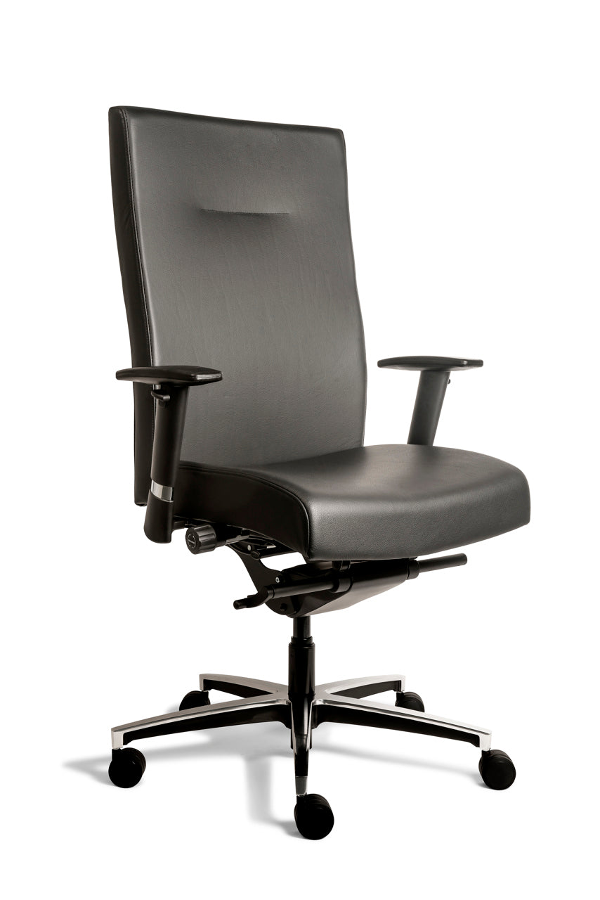 Refurbished Bureaustoel Workliving Manager XL Zwart Leder