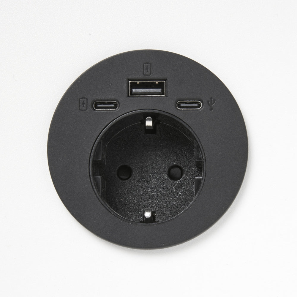 Manhattan Inbouw Bureau Stopcontact met USB