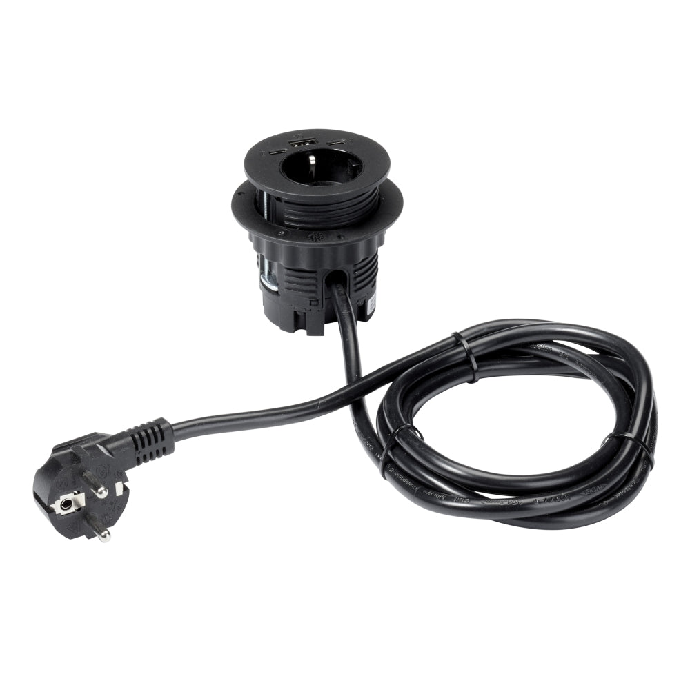 Manhattan Inbouw Bureau Stopcontact met USB