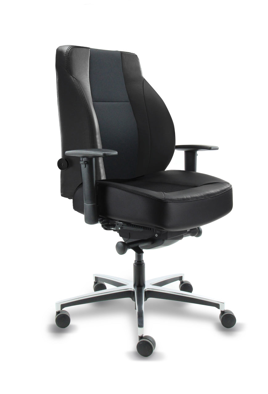 Workliving Delta-3 Compact Mirage en Leer - Ergonomische 24-uurs Bureaustoel
