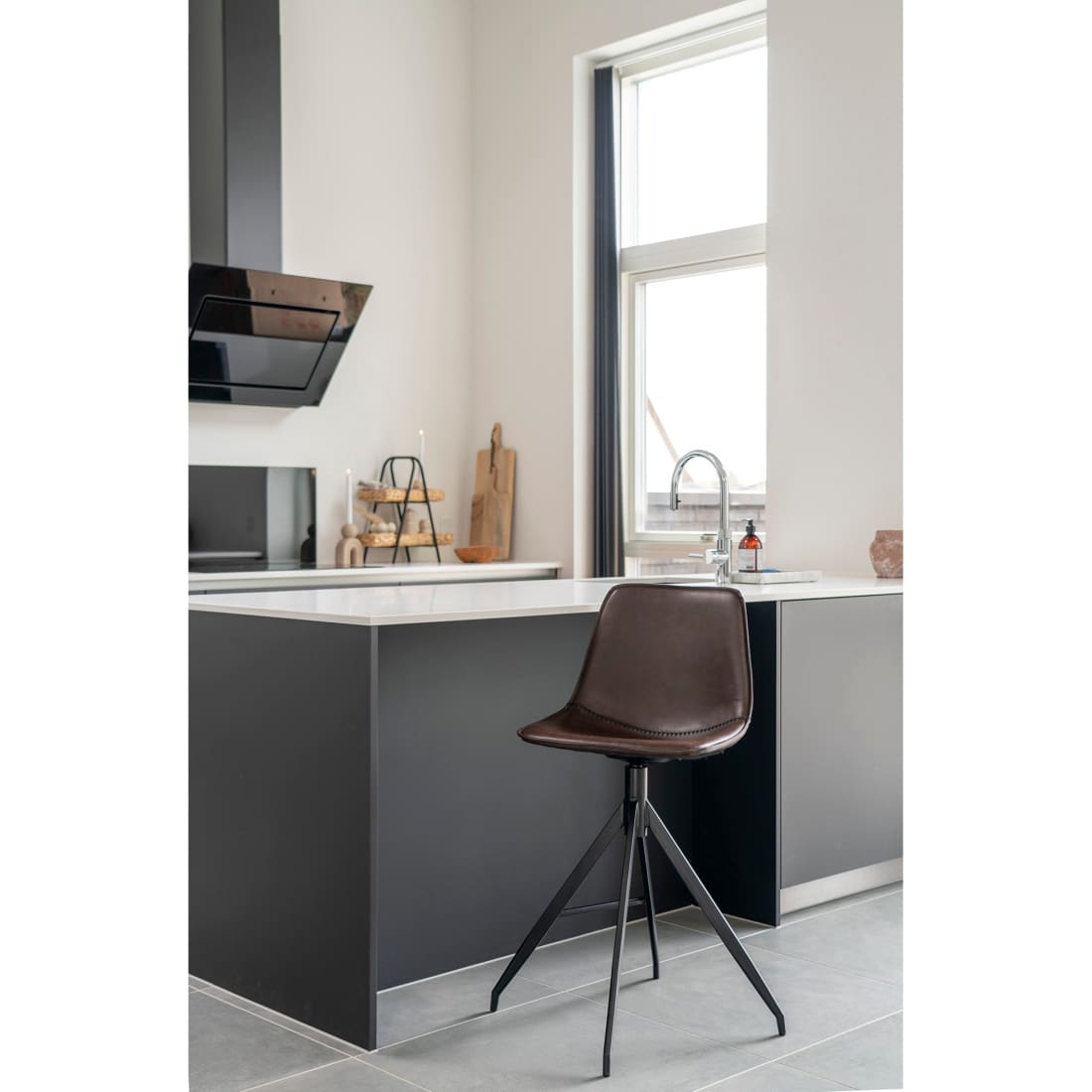 House Nordic 2 x Monaco barstoel bruin. - Barkrukken