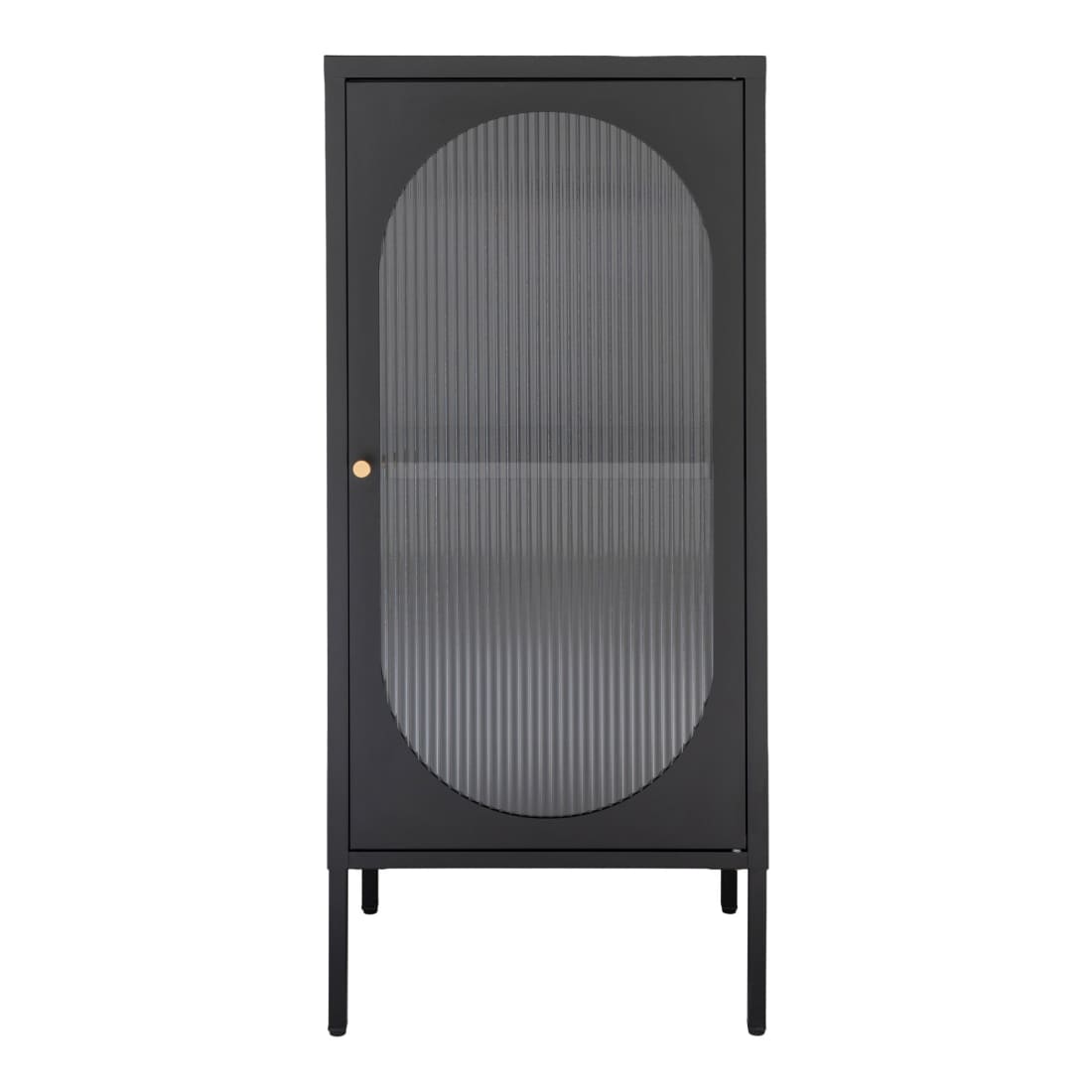 House Nordic Adelaide Wandkast - Zwart Staal - Glazen Deur -