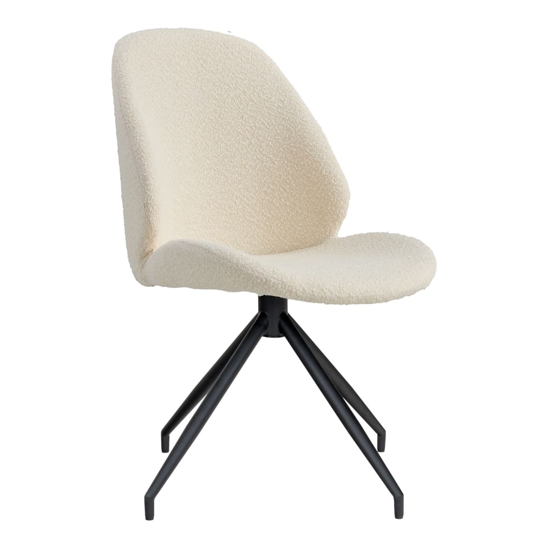 House Nordic Monte Carlo Eetkamerstoel Draaivoet Boucle Wit