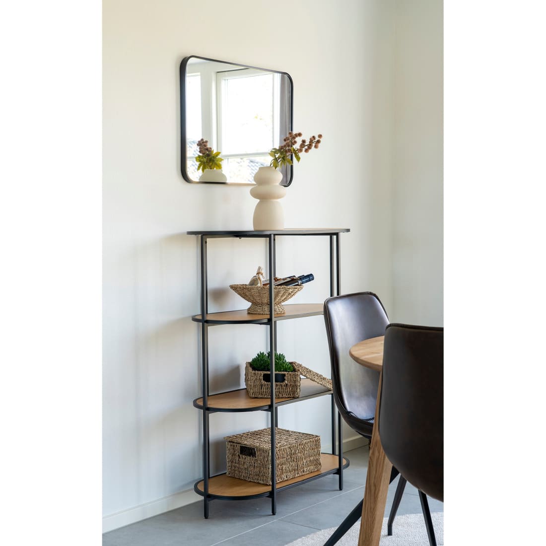 House Nordic Vita Oval Vakkenkast - Metaal Frame Zwart -