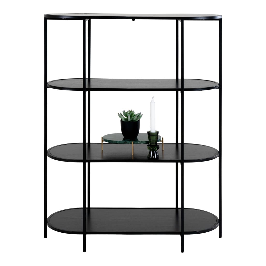 House Nordic Vita Oval Vakkenkast - Metaal Frame Zwart -