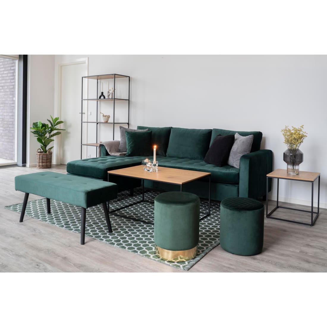 House Nordic Vita Salontafel - Zwart Frame - Eikenlook Blad