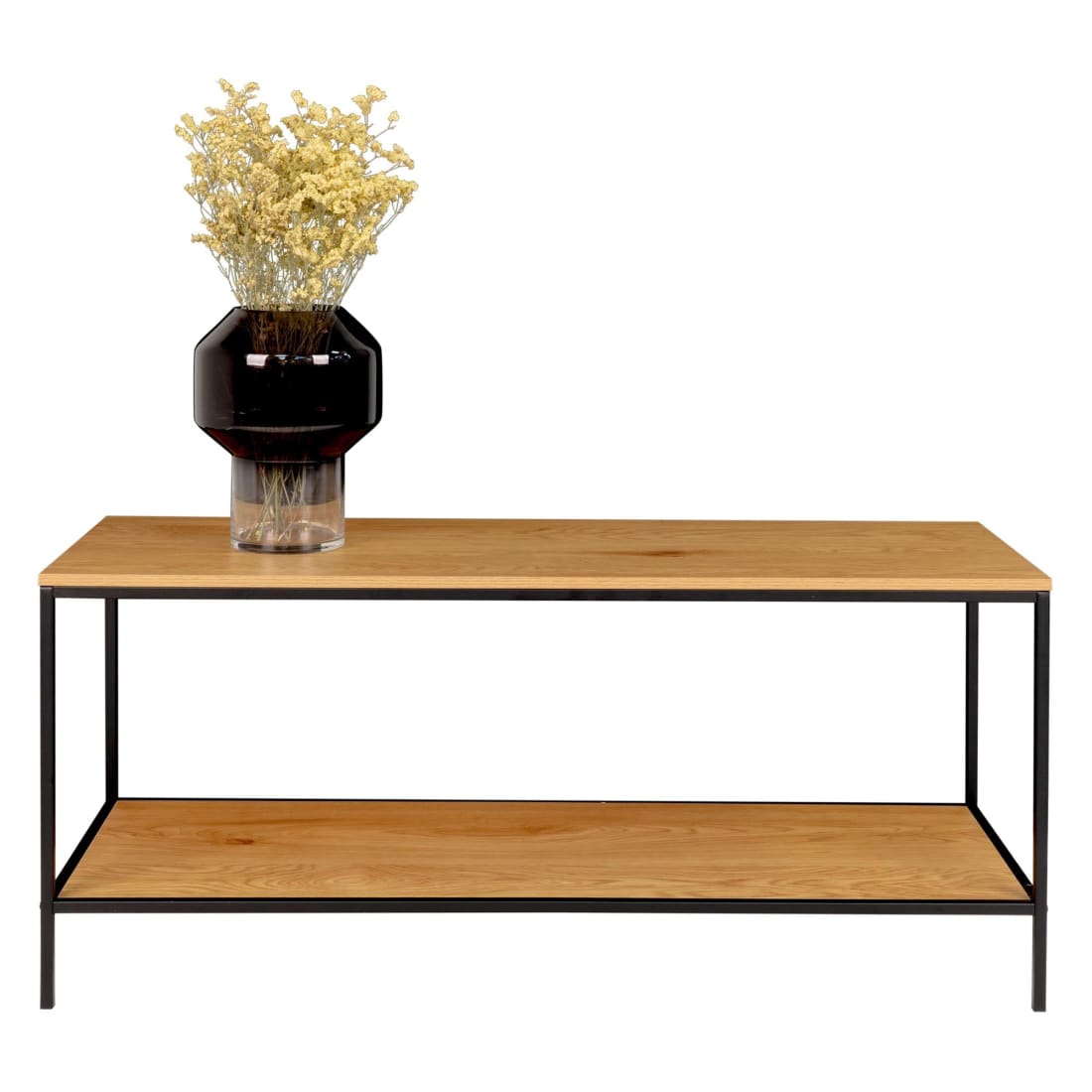 House Nordic Vita TV Meubel - Zwart Frame - Eikenlook Blad -
