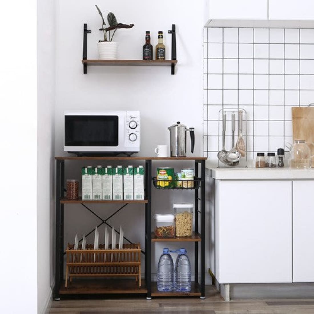 Mazazu - Opbergrek - Industrieel - Hout/Metaal - 90x40x84 -