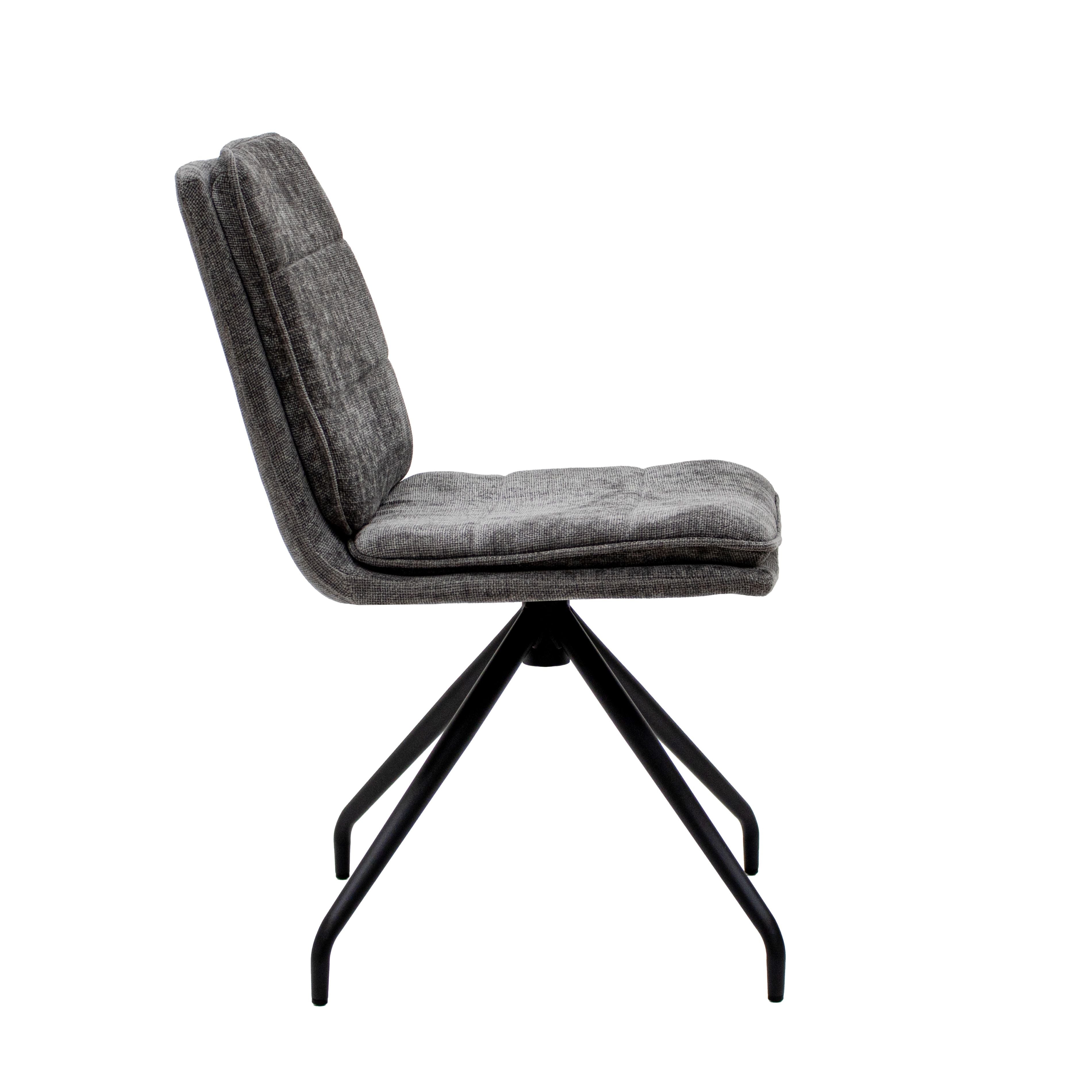 Coup de pied à la chaise de salle à manger rotatif - gris foncé
