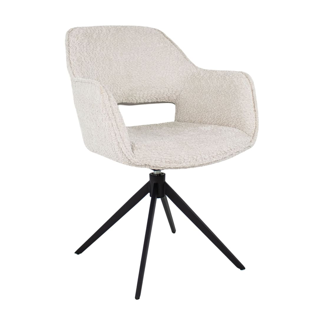Kick Eetkamerstoel Draaibaar Owen - Boucle Creme - Bouclé