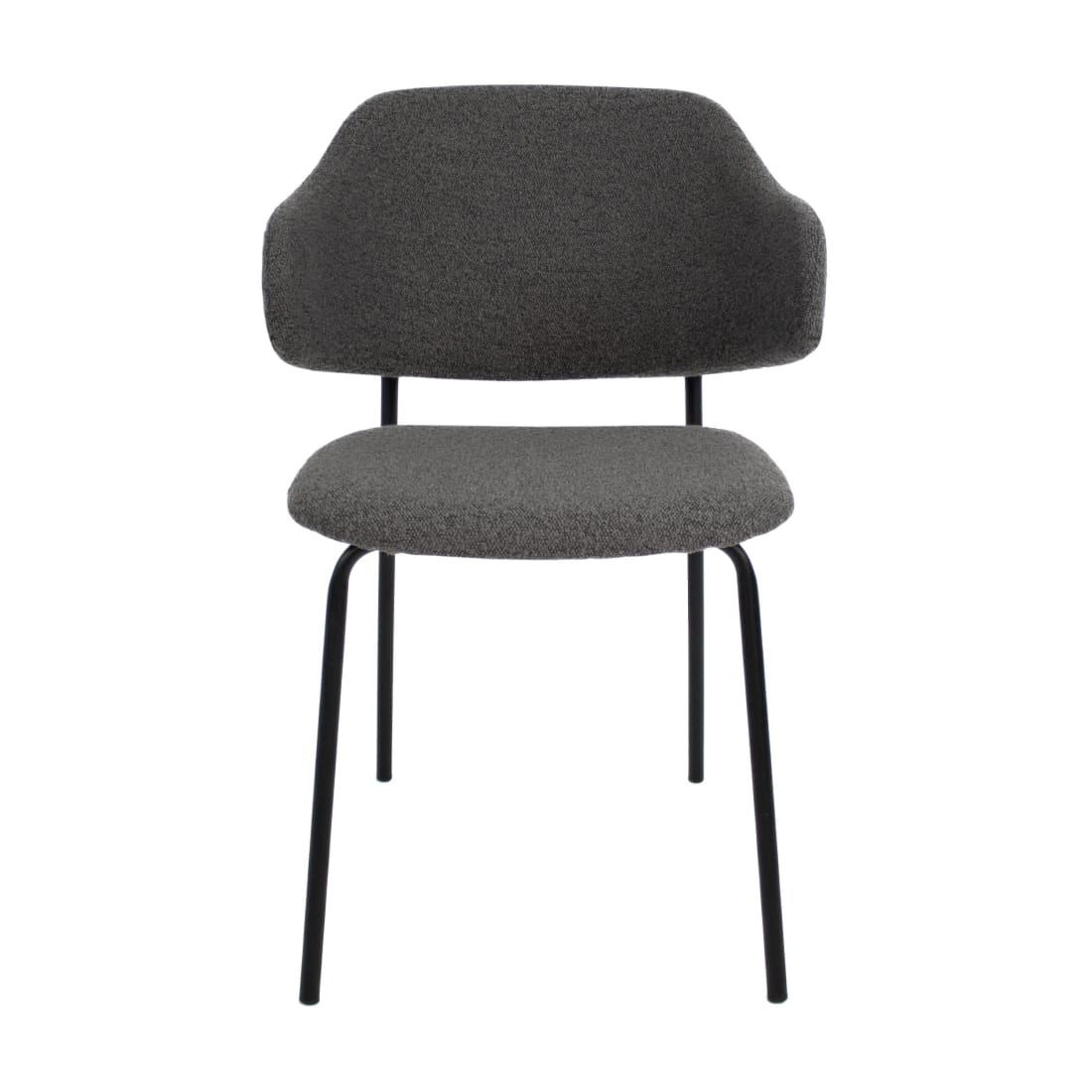 Kick Eetkamerstoel Ella - Boucle Donkergrijs - Bouclé