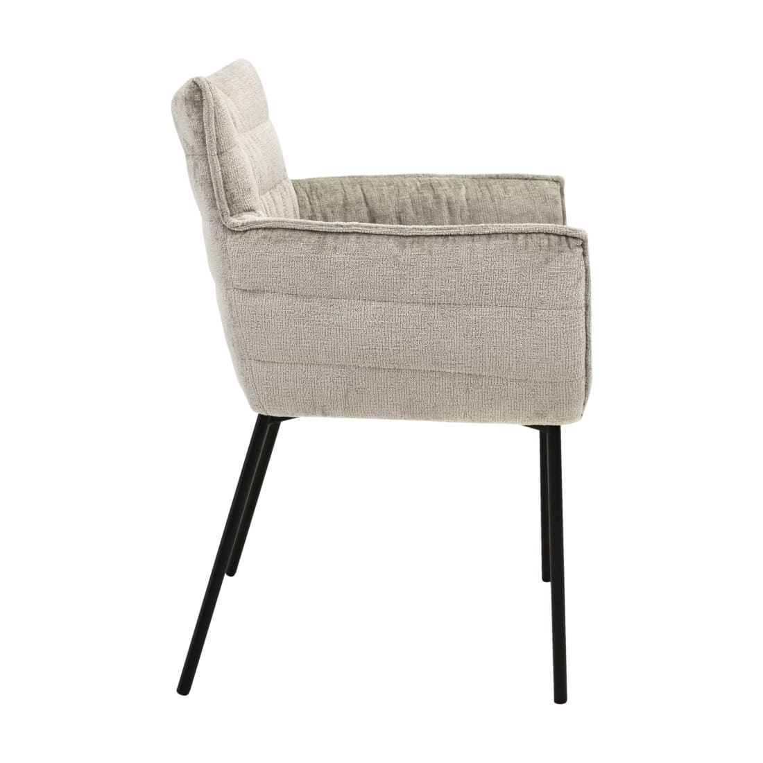 Kick eetkamerstoel Goos - Grijs/Beige - Katoen