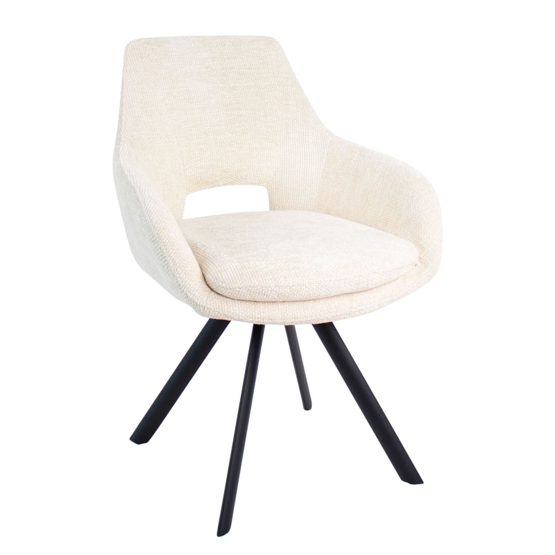 Kick Eetkamerstoel Jorn - Creme - Katoen eetkamerstoelen