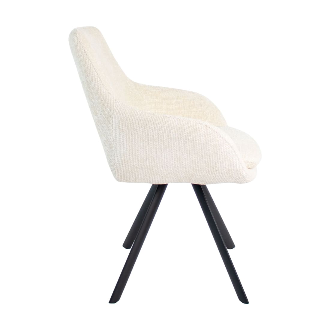 Kick Eetkamerstoel Jorn - Creme - Katoen eetkamerstoelen