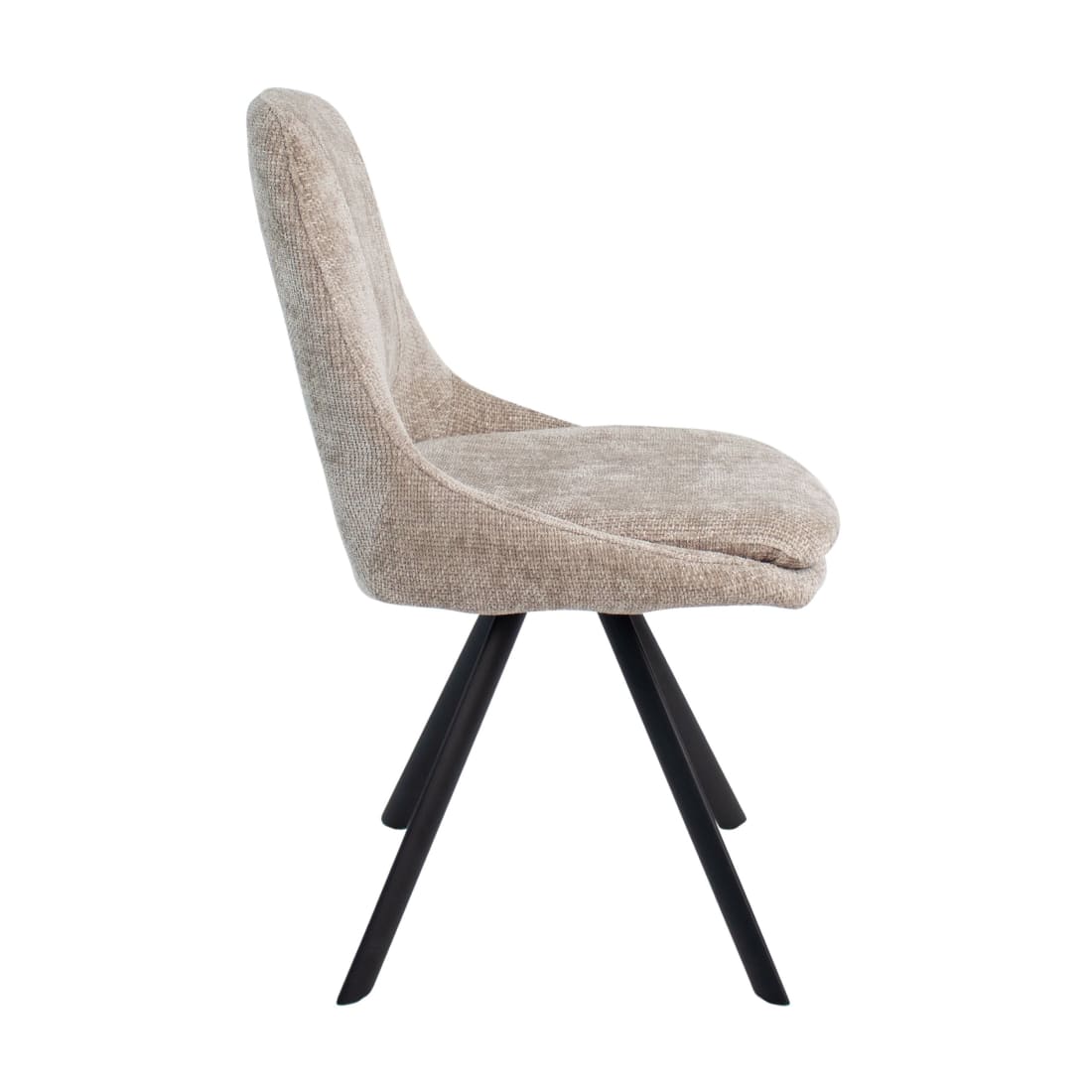 Kick Eetkamerstoel Lena - Taupe - Katoen eetkamerstoelen