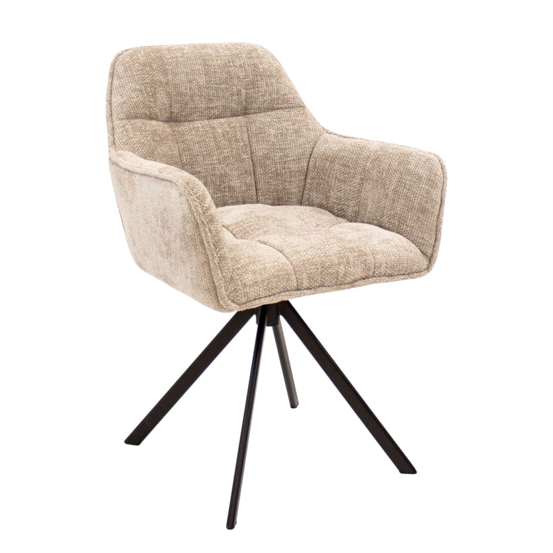Kick Eetkamerstoel Luc - Champagne - Katoen eetkamerstoelen