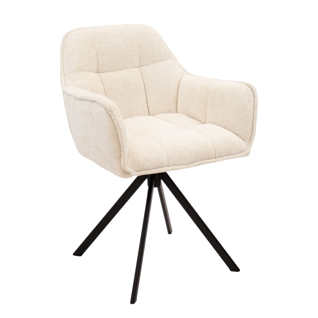 Kick Eetkamerstoel Luc - Creme - Katoen eetkamerstoelen