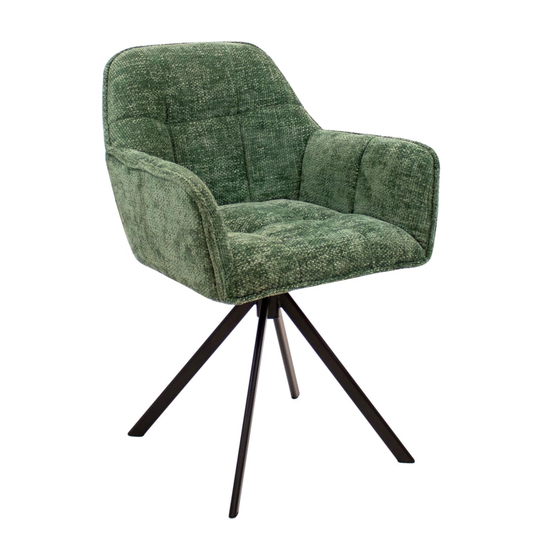 Kick Eetkamerstoel Luc - Groen - Katoen eetkamerstoelen