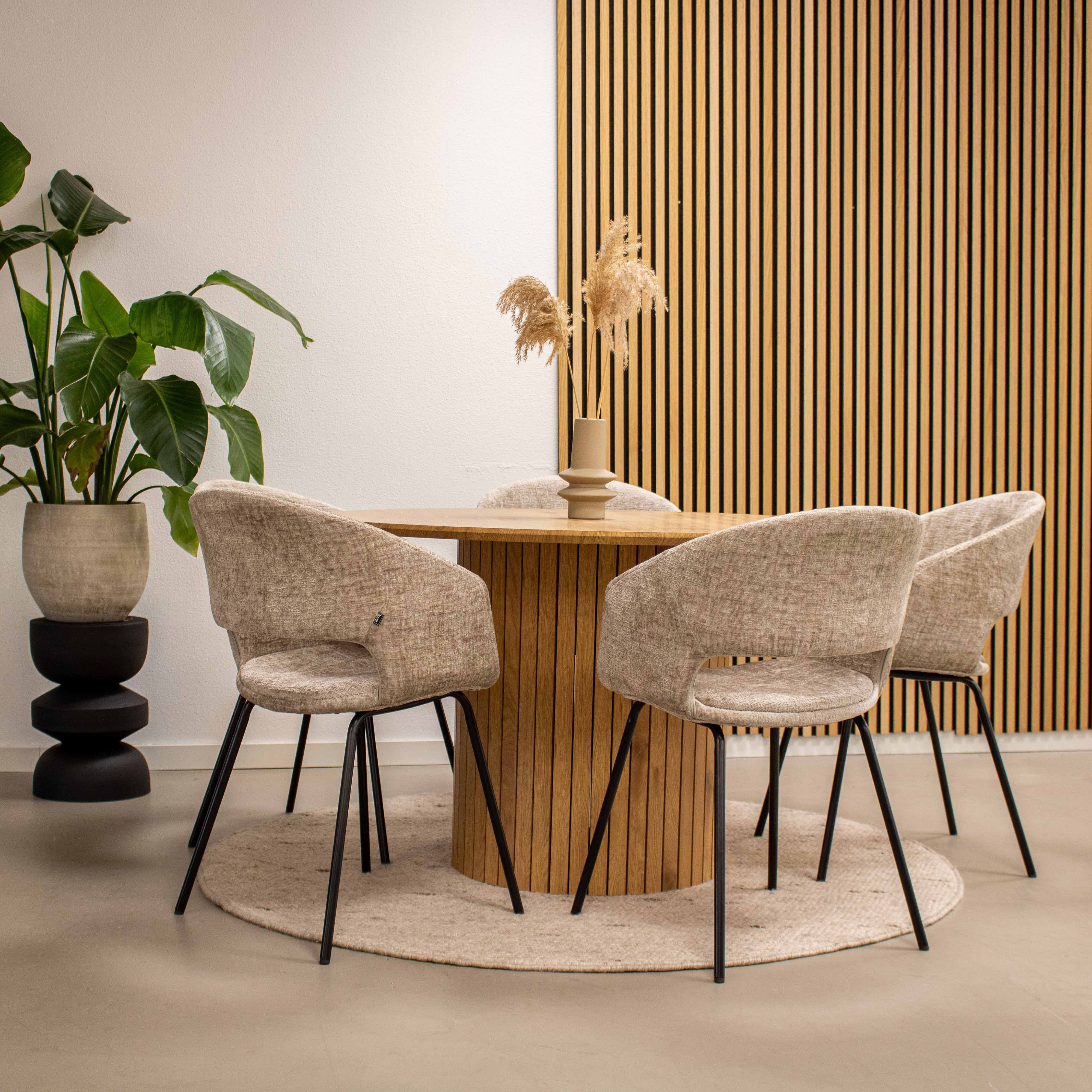 Chaise de salle à manger de coup de pied Mette - Champagne