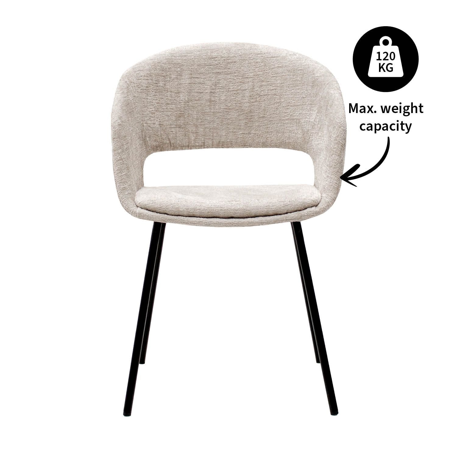 Chaise de salle à manger de coup de pied Mette - Champagne