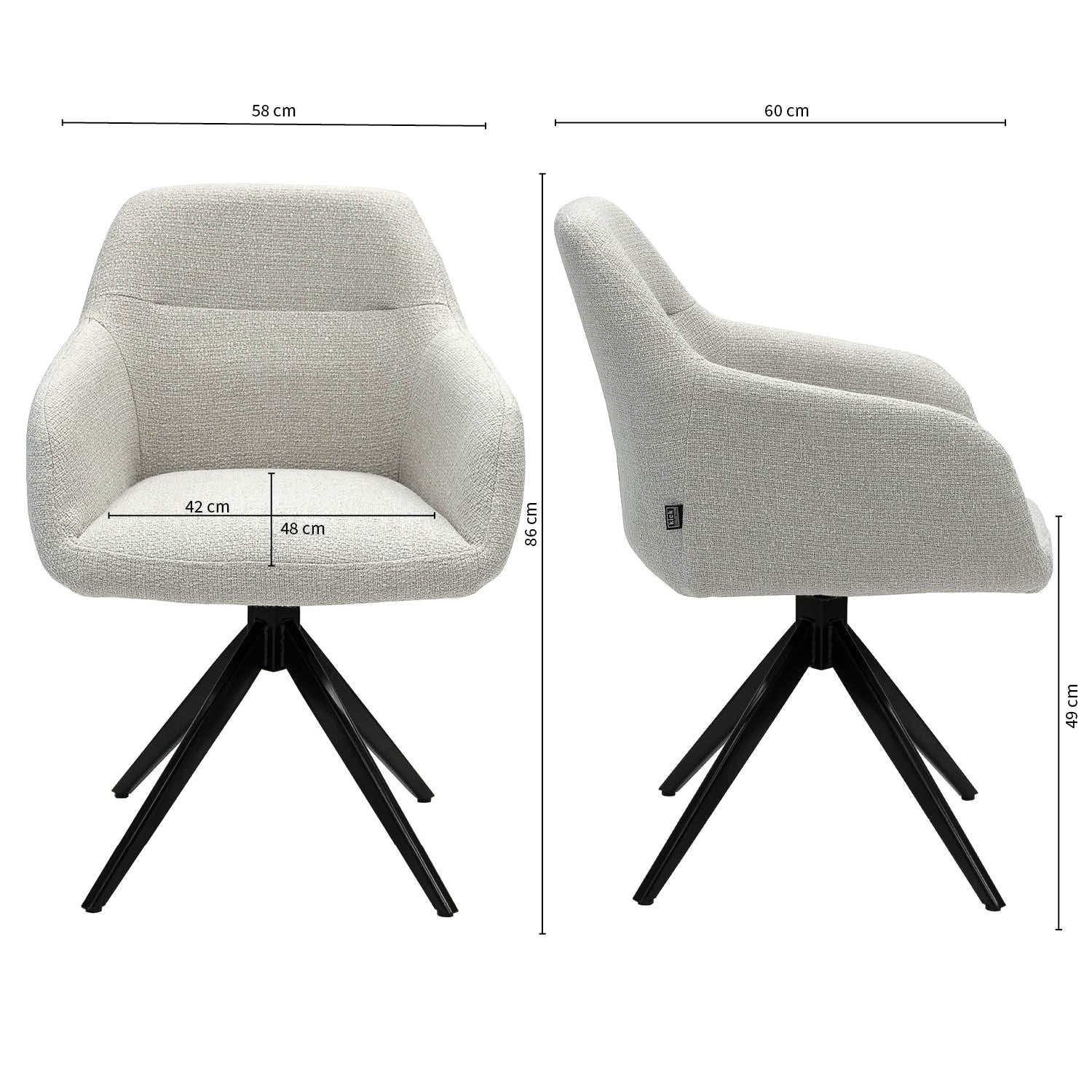 Kick Ravi turning chair - White