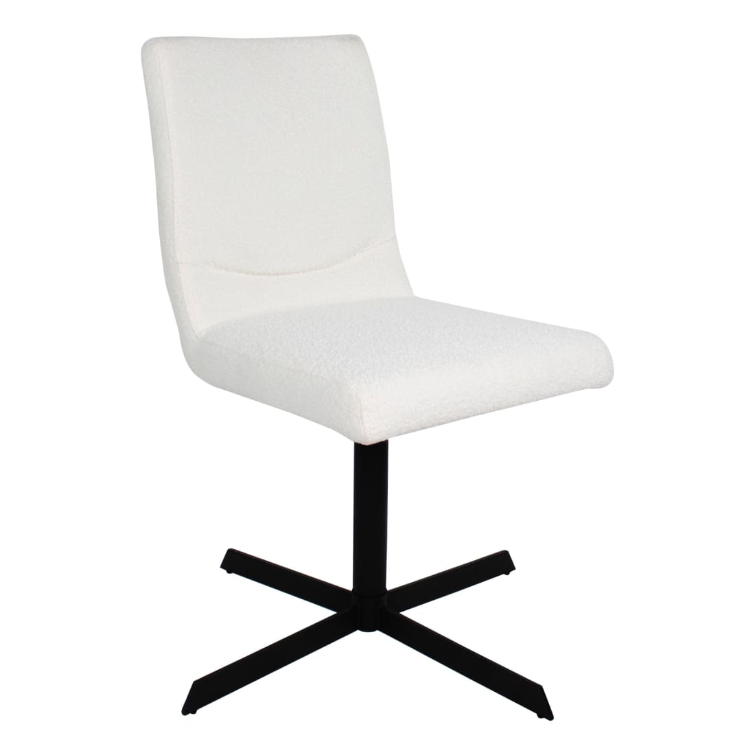 Kick Eetkamerstoel Sam Boucle - Wit - Bouclé eetkamerstoelen