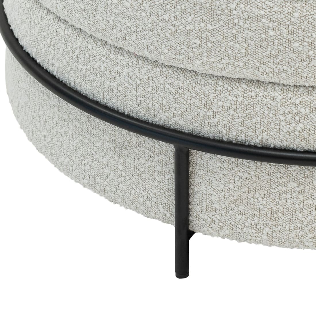 Kick Poef Duke Boucle - Wit 80 cm - Banken