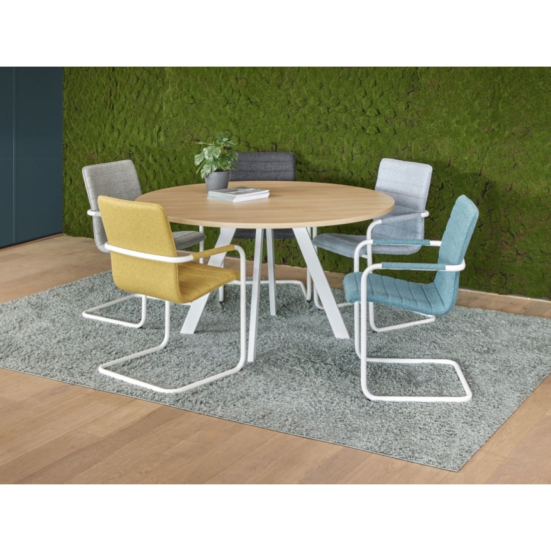 Manhattan Ronde Vergadertafel Ø120CM - Spinpoot - 4 personen