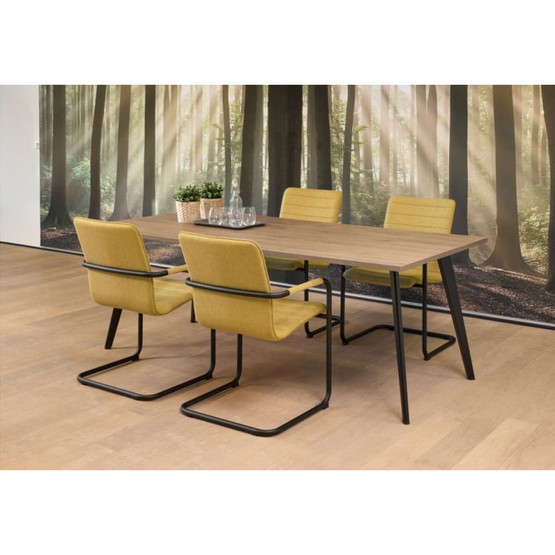 Manhattan Slim Vergadertafel 180x80cm 6 personen - Zwart