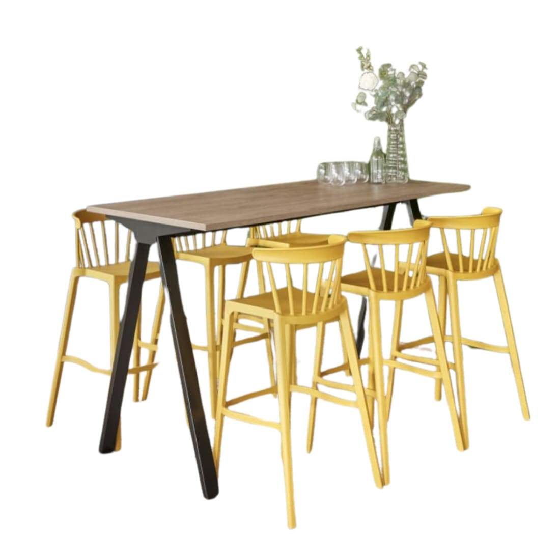 Manhattan Vibe Bartafel 180x80cm 6 personen - Zwart