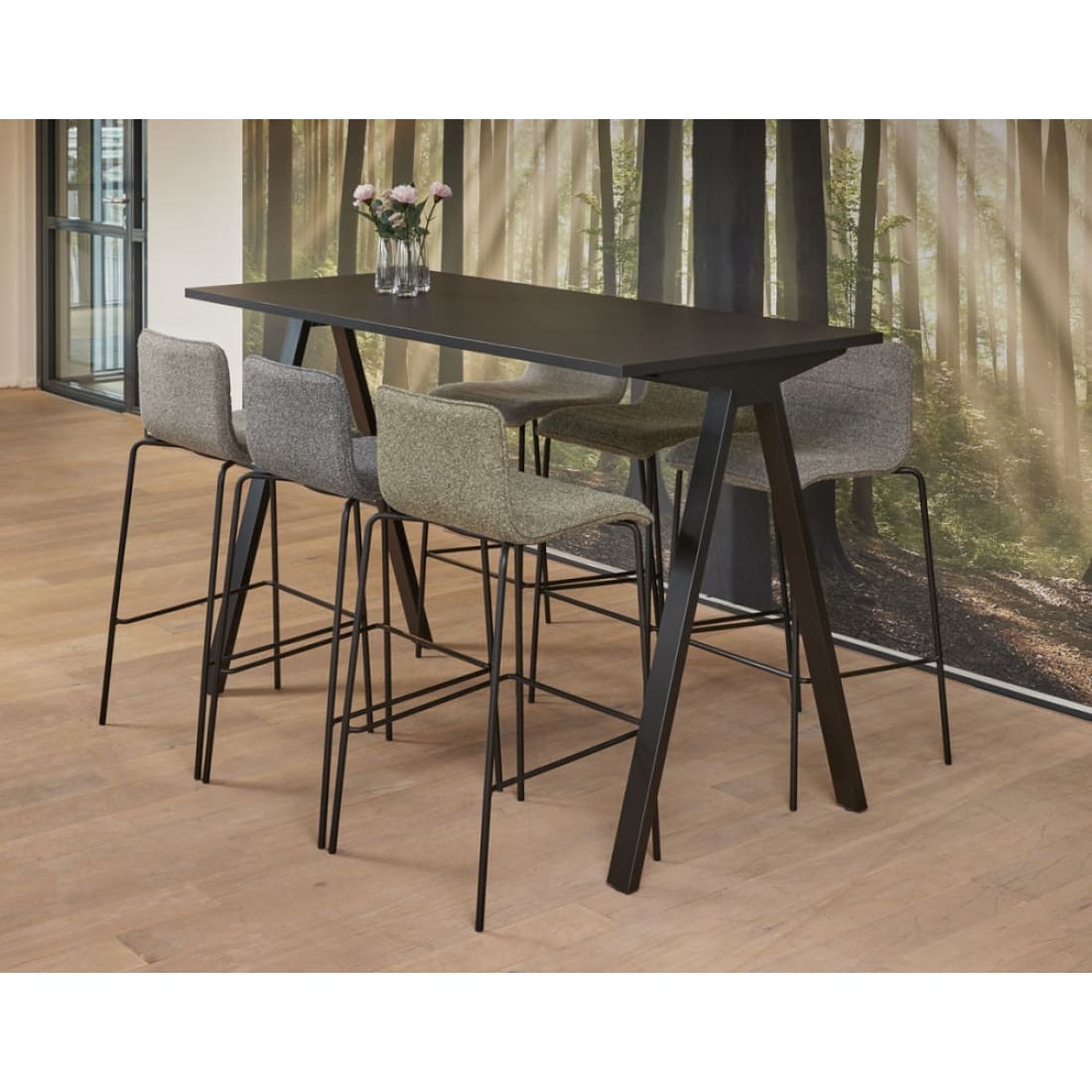 Manhattan Vibe Bartafel 180x80cm 6 personen - Zwart