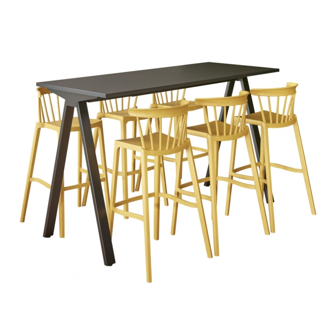 Manhattan Vibe Bartafel 180x80cm 6 personen - Zwart