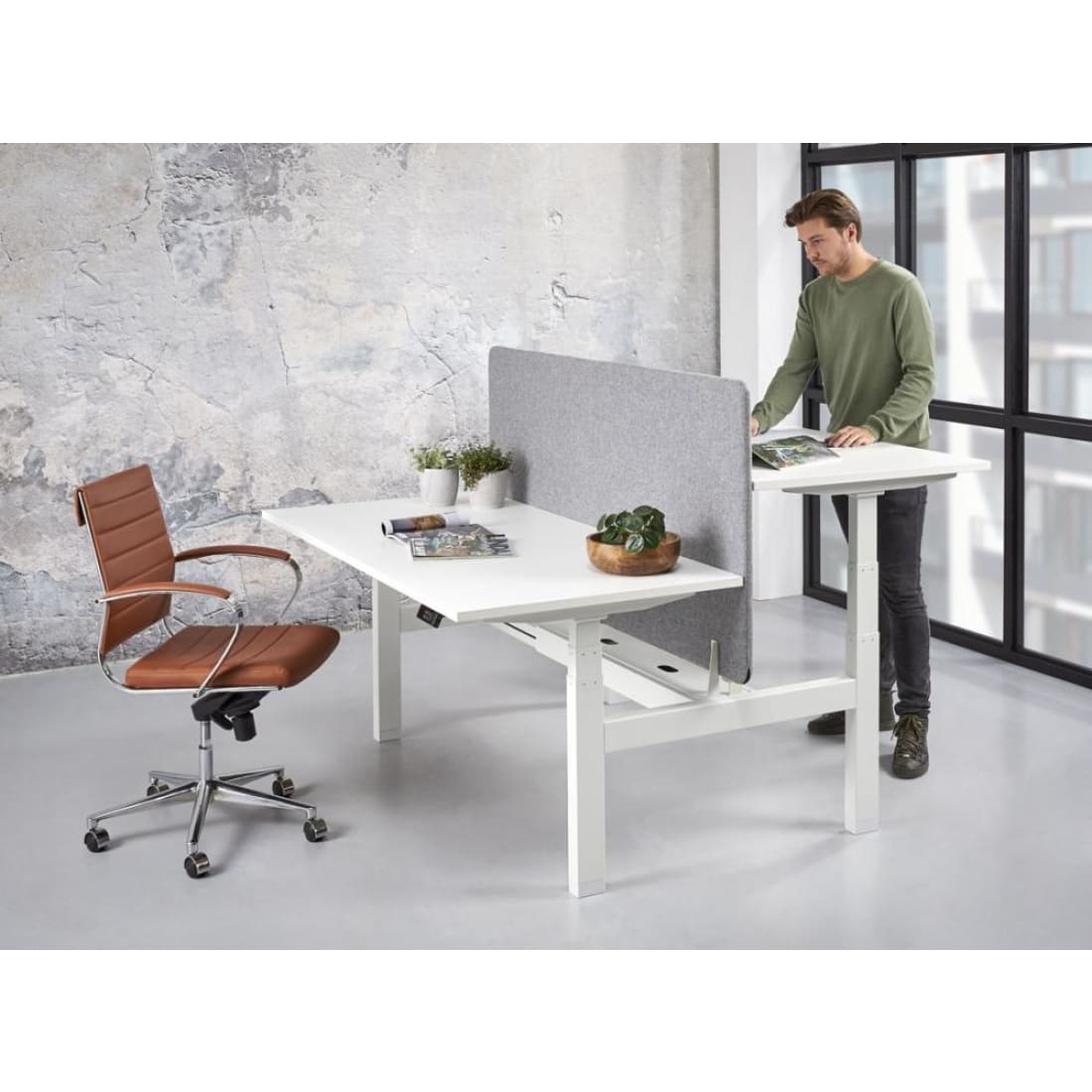 Manhatten Duo Bureau Bench Zit/Sta Elektrisch Verstelbaar -