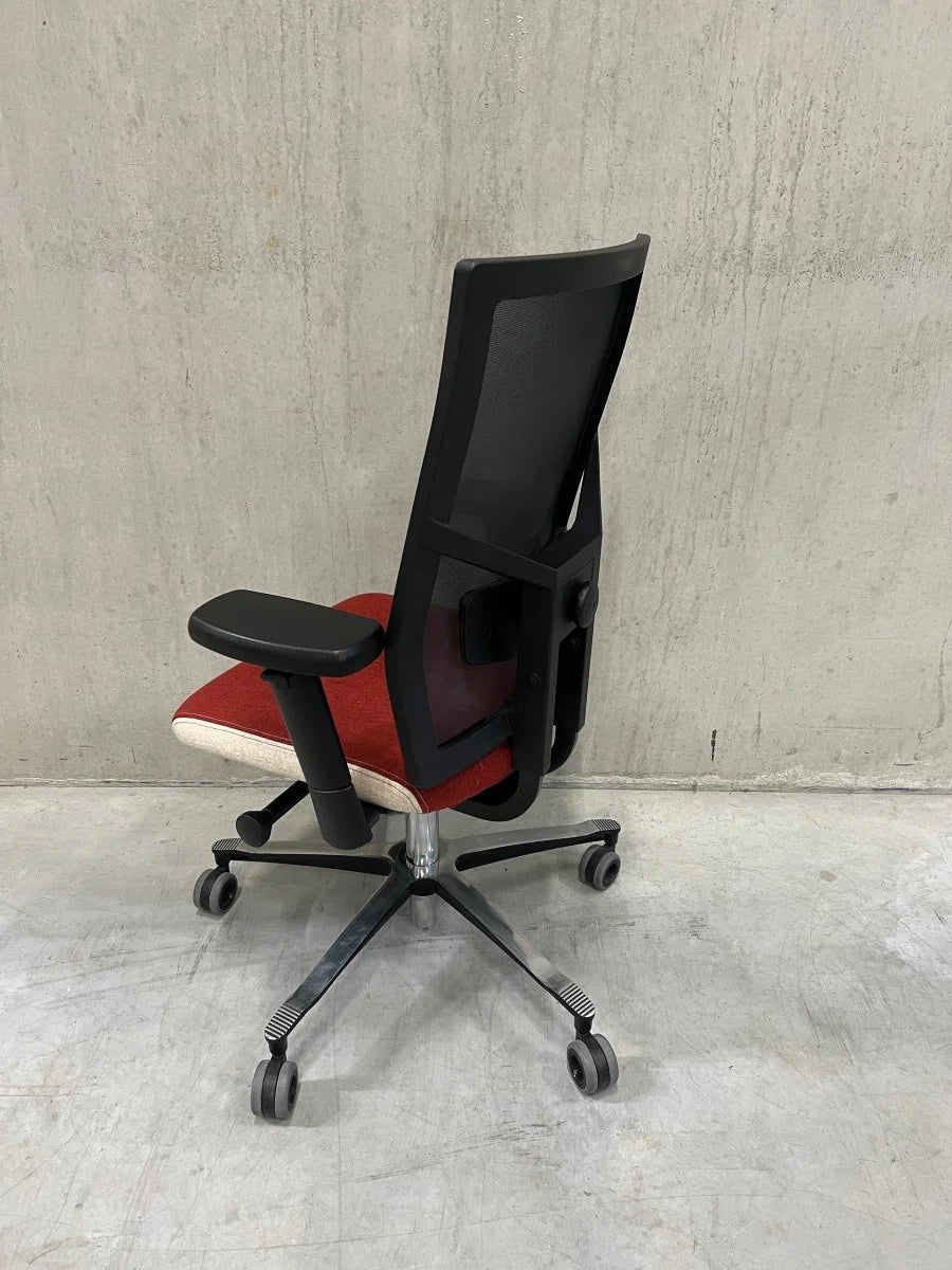 Outlet - Refurbished Bureaustoel Zuidas Mesh Rood/Wit B12